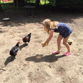 a little girl throwing a frisbee in the sand