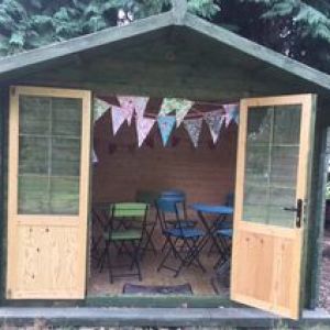 a house with trees in the background